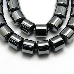 Grade AA Non-magnetic Synthetic Hematite Column Beads Strands, Non-magnetic Synthetic Hematite, 10x10mm, Hole: 1mm, about 39pcs/strand, 16 inch(X-G-F161-06E)