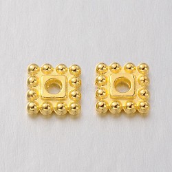 Tibetan Style Spacer Beads, Lead Free & Cadmium Free, Square, Golden, 7x7x2mm, Hole: 2mm(TIBEB-00697-G-RS)