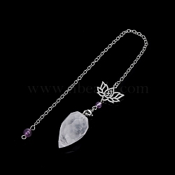 Natural Quartz Crystal Pointed Dowsing Pendulums, Terdrop, 210mm(PW-WG20DB4-01)