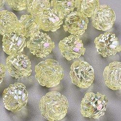 Transparent Acrylic Beads, AB Color, Flower, Yellow, 18x16.5mm, Hole: 2.5mm, about 228pcs/500g(TACR-S154-31C-915)