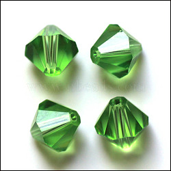 Imitation Austrian Crystal Beads, Grade AAA, Faceted, Bicone, Lime Green, 4.55x5mm, Hole: 0.7~0.9mm(SWAR-F022-5x5mm-214)