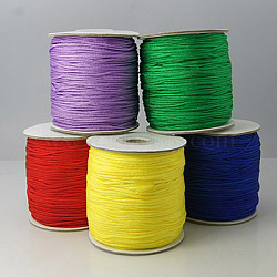 Nylon Thread, Nylon Jewelry Cord for Bracelets Making, Round, Mixed Color, 1mm in diameter, 225yards/roll(NWIR-G001-M)