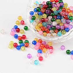Mixed Crackle Glass Beads, Round, 4mm, Hole: 1.1~1.3mm(X-CCG-Q001-4mm-M)