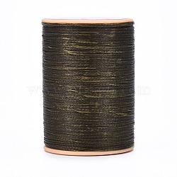 Flat Waxed Thread String, Micro Macrame Cord, for Leather Sewing Stitching, Coffee, 0.8mm, about 109.36 yards(100m)/roll(X-YC-P003-A04)