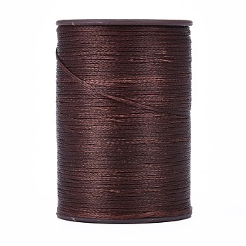 Flat Waxed Thread String, Micro Macrame Cord, for Leather Sewing Stitching, Coconut Brown, 0.8mm, about 109.36 yards(100m)/roll