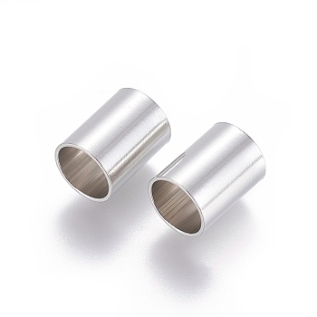 304 Stainless Steel Tube Beads, Stainless Steel Color, 12x9mm, Hole: 8mm