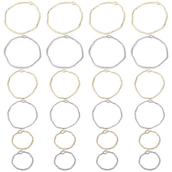 36Pcs 6 Styles Alloy Open Back Bezel Pendants, For DIY UV Resin, Epoxy Resin, Pressed Flower Jewelry, Ring, Platinum & Light Gold, 21.5~35x22.5~34.5x1.5mm, Hole: 2.5~3x1mm, 6pcs/style