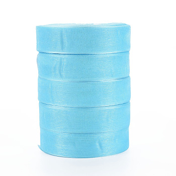 Sheer Organza Ribbon, Wide Ribbon for Wedding Decorative, Sky Blue, 1 inch(25mm), 250Yards(228.6m)