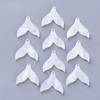 Cellulose Acetate(Resin) Pendants, , Creamy White, 19x19x3mm, Hole: 1.2mm