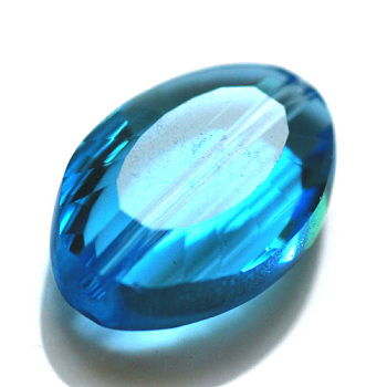 Imitation Austrian Crystal Beads, Grade AAA, Faceted, Oval, Deep Sky Blue, 11.5x8x4mm, Hole: 0.9~1mm