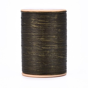Flat Waxed Thread String, Micro Macrame Cord, for Leather Sewing Stitching, Coffee, 0.8mm, about 109.36 yards(100m)/roll