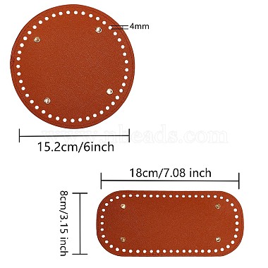 2Pcs 2 Style PU Leather Knitting Crochet Bags Nail Bottom Shaper Pad(DIY-SZ0001-85A)-6