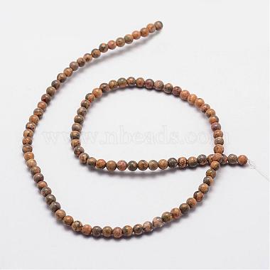 Chapelets de perles de jaspe en peau de léopard naturel(G-N0181-02-4mm)-2