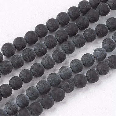 5mm Black Round Black Stone Beads