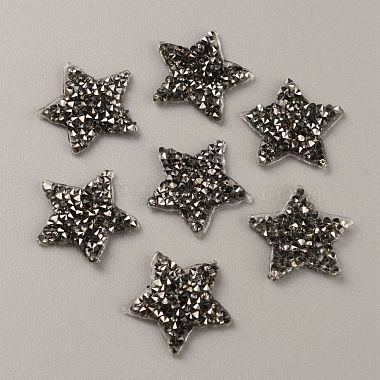 Gray Resin Rhinestone Cloth Patches