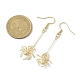 Halloween Spider Brass Dangle Earrings(EJEW-JE05859)-3