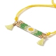 rectangle de graine japonais fait à la main avec bracelet de perles tressées à maillons de fleurs(BJEW-MZ00014-02)-2