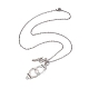 Handcuff with Word Freedom Alloy Pendant Necklace(NJEW-JN04470)-4