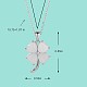 Natural Hetian White Jade Clover Pendant Necklace(JN1078A)-2