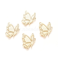 Brass Filigree Joiners Links, Long-Lasting Plated, Butterfly, Real 18K Gold Plated, 20x15x0.7mm, Hole: 0.8mm(KK-G389-28G)