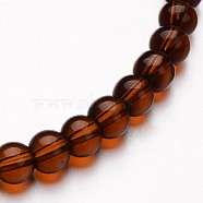 Glass Round Bead Strands, Saddle Brown, 8mm, Hole: 1mm, about 40pcs/strand, 11 inch(X-GLAA-I028-8mm-14)