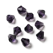 Glass Imitation Austrian Crystal Beads, Faceted, Diamond, Dark Orchid, 8x7.5mm, Hole: 0.9mm(GLAA-H024-13A-11)