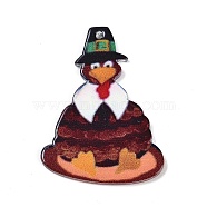 Thanksgiving Day Theme Acrylic Pendants, Turkey, 39.5x29.5x2mm, Hole: 1.6mm(OACR-Q101-04C)