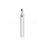 201 Stainless Steel Pendants, Rectangle, Stamping Blank Tag, Stainless Steel Color, 15x3x1.5mm, Hole: 3mm(STAS-S105-T606D-1-15)