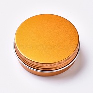 Round Aluminium Tin Cans, Aluminium Jar, Storage Containers for Cosmetic, Candles, Candies, with Screw Top Lid, Orange, 5.5x2.1cm, Inner Diameter: 4.9cm(CON-WH0068-88A-03)