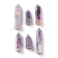 Tower Natural Lepidolite Healing Stone Wands, Energy Balancing Meditation Therapy Decors, Hexagon Prism,17~27x15~26x37~95mm(G-A096-02C-1)