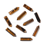 Natural Tiger Eye Pointed Pendants, Faceted, Bullet, 30~33x8~9mm, Hole: 1.4~1.6mm(G-D460-01M)