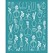 Silk Screen Printing Stencil, for Painting on Wood, DIY Decoration T-Shirt Fabric, Turquoise, Bottle, 127x100mm(DIY-WH0586-0011)