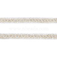 Polyester Trim Sewing Lace, Handmade Sweater Ribbon Trim Decorative Belt Centipede Braided Lace Ribbon Skirt Collar Sleeve Side, Floral White, 3/8 inch(11mm)(OCOR-FG0001-08C)