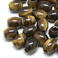 Natural Tiger Eye Beads, Large Hole Beads, Barrel, 17~19x15~16mm, Hole: 5.5mm(G-T093-01)
