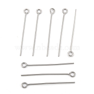 304 Stainless Steel Eye Pin, Stainless Steel Color, 30mm, Hole: 2mm, Pin: 0.7mm(STAS-D448-A-019P)
