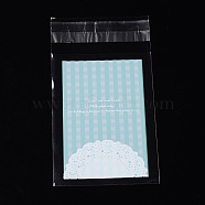 Rectangle OPP Cellophane Bags, Sky Blue, 13x7cm, Unilateral Thickness: 0.035mm, Inner Measure: 9.9x7cm, about 95~100pcs/bag(OPC-L001-09A)