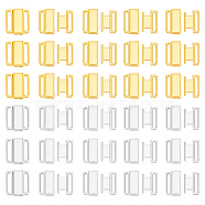 60Pcs 2 Colors Zinc Alloy Bikini Clips, Bra Clasp Replacement Part, Lingerie Front Closure, Platinum & Golden, 16.5~17x14.5x4mm, Hole: 12x2mm, 30pcs/color(FIND-NB0004-65)