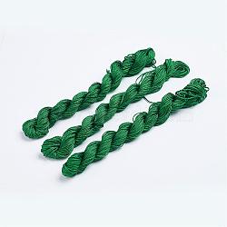 Nylon Thread, Nylon Jewelry Cord for Custom Woven Bracelets Making, Dark Green, 2mm, about 13.12 yards(12m)/bundle, 10bundles/bag, about 131.23 yards(120m)/bag(NWIR-R002-2mm-14)