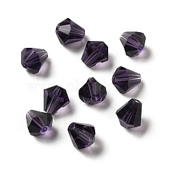 Glass K9 Glass, Imitation Austrian Crystal Beads, Faceted, Diamond, Dark Orchid, 8x7.5mm, Hole: 0.9mm(GLAA-H024-13A-11)