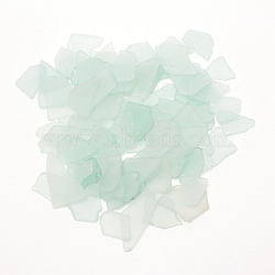 Sea Glass Chip Beads, No Hole, Nuggets, For Aquarium Fish Tank Decoration, 29~70x28~48x3.5~6mm(GLAA-WH0031-11B)