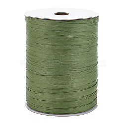 Flat Raffia Paper Ribbon, for Gift Wrapping, Party Decorations, Olive Drab, 6~6.5mm, about 328.08 Yards(300m)/Roll(OCOR-BC0006-20C)