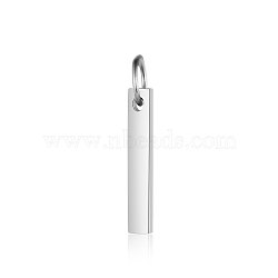 201 Stainless Steel Pendants, Rectangle, Stamping Blank Tag, Stainless Steel Color, 15x3x1.5mm, Hole: 3mm(STAS-S105-T606D-1-15)