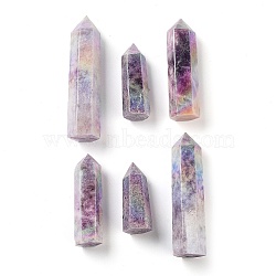 Tower Natural Lepidolite Healing Stone Wands, Energy Balancing Meditation Therapy Decors, Hexagon Prism,17~27x15~26x37~95mm(G-A096-02C-1)