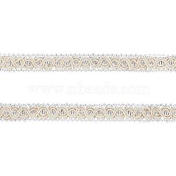 Polyester Trim Sewing Lace, Handmade Sweater Ribbon Trim Decorative Belt Centipede Braided Lace Ribbon Skirt Collar Sleeve Side, Floral White, 3/8 inch(11mm)(OCOR-FG0001-08C)