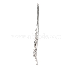 Brass Micro Pave Clear Cubic Zirconia Big Pendants, Tassel, Platinum, 74x2x1mm, Hole: 1.6mm(KK-G491-22P)