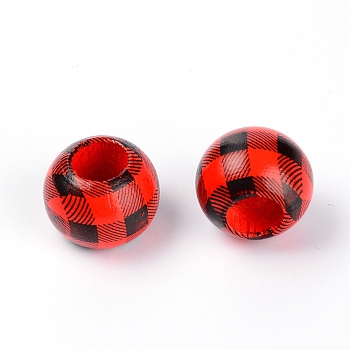 Theaceae Wood Beads, Round, Red, 20x16mm, Hole: 9mm