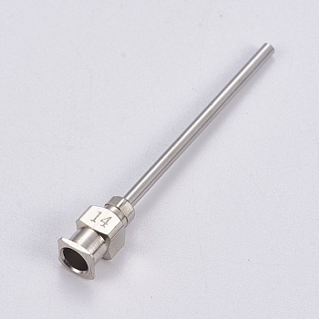 Stainless Steel Fluid Precision Blunt Needle Dispense Tips, Stainless Steel Color, 50x6.2x5.7mm, Hole: 4mm, Pin: 2mm