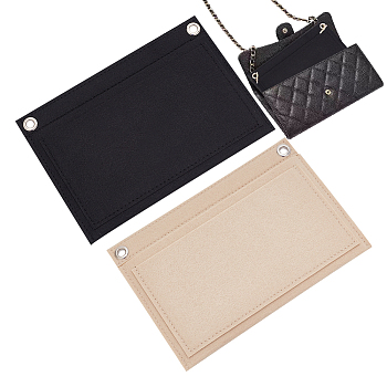 WADORN 2Pcs 2 Colors Felt Purse Organizer Insert, Mini Envelope Handbag Shaper Liner, Bag Accessories, Rectangle, Mixed Color, 15x22x0.75cm, 1pc/color