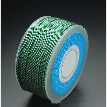 Round Nylon Cords, Milan Cords/Twisted Cords, Cadet Blue, 1.5mm, about 25.15 yards(23m)/roll