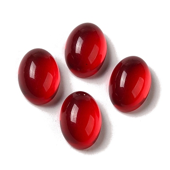 Glass Cabochons, Imitation Gemstone, Oval, Red, 14x10x6mm